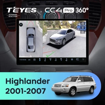 Штатная магнитола Teyes CC4 Pro 360 8/128 Toyota Highlander 1 XU20 (2001-2007) (13")