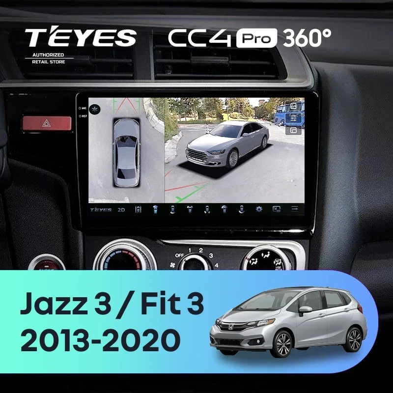 Штатная магнитола Teyes CC4 Pro 360 12/256 Honda Fit 3 (2013-2020) Тип-B