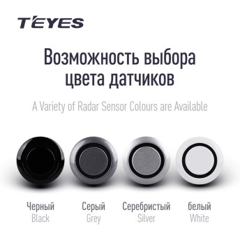 Передние парктроники Teyes R1 для CC4 Pro / CC4 / CC4L / CC3 2K / CC3 / CC3L / CC2 Plus / SPRO Plus / TPRO2 / LUX ONE (Черные)