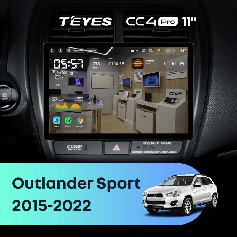 Штатная магнитола Teyes CC4 Pro 8/128 Mitsubishi Outlander Sport (2015-2026) Тип-B (11")