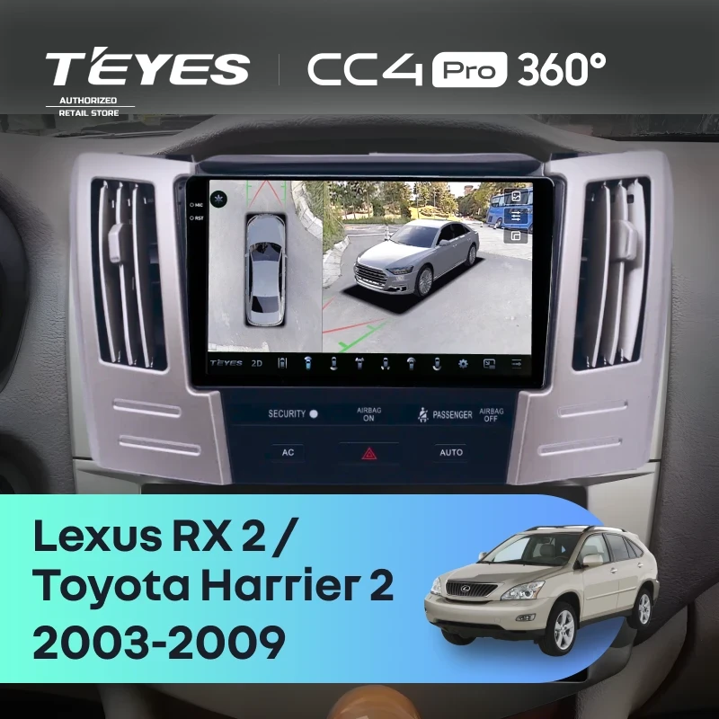 Штатная магнитола Teyes CC4 Pro 360 12/256 Toyota Harrier 2 (2003-2009) F2