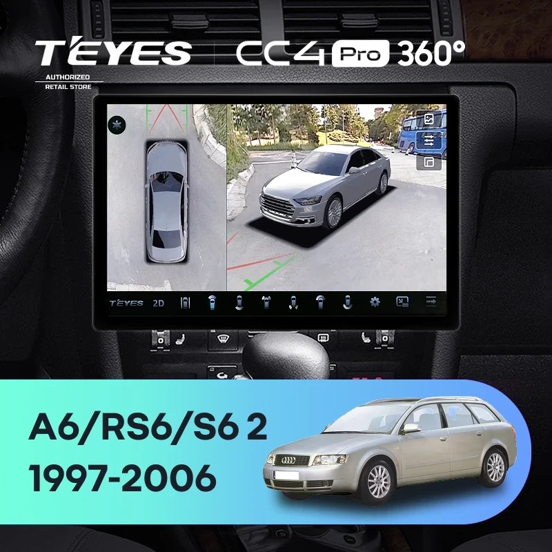 Штатная магнитола Teyes CC4 Pro 360 12/256 Audi S6 2 (1999-2004) (13")