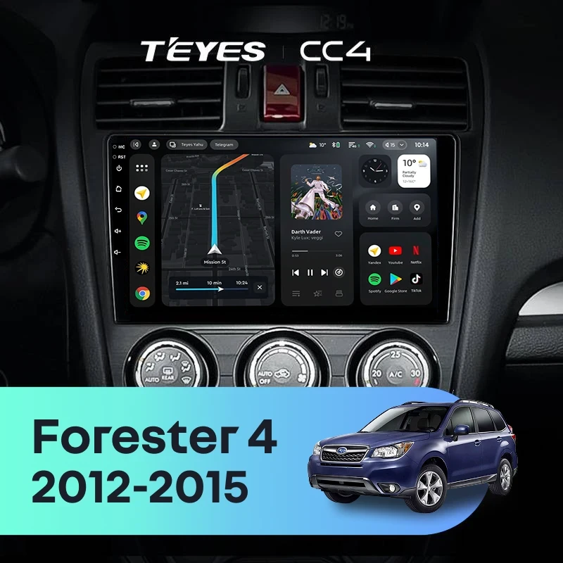 Штатная магнитола Teyes CC4 8/128 Subaru Forester 4 SJ (2012-2015) Тип-A
