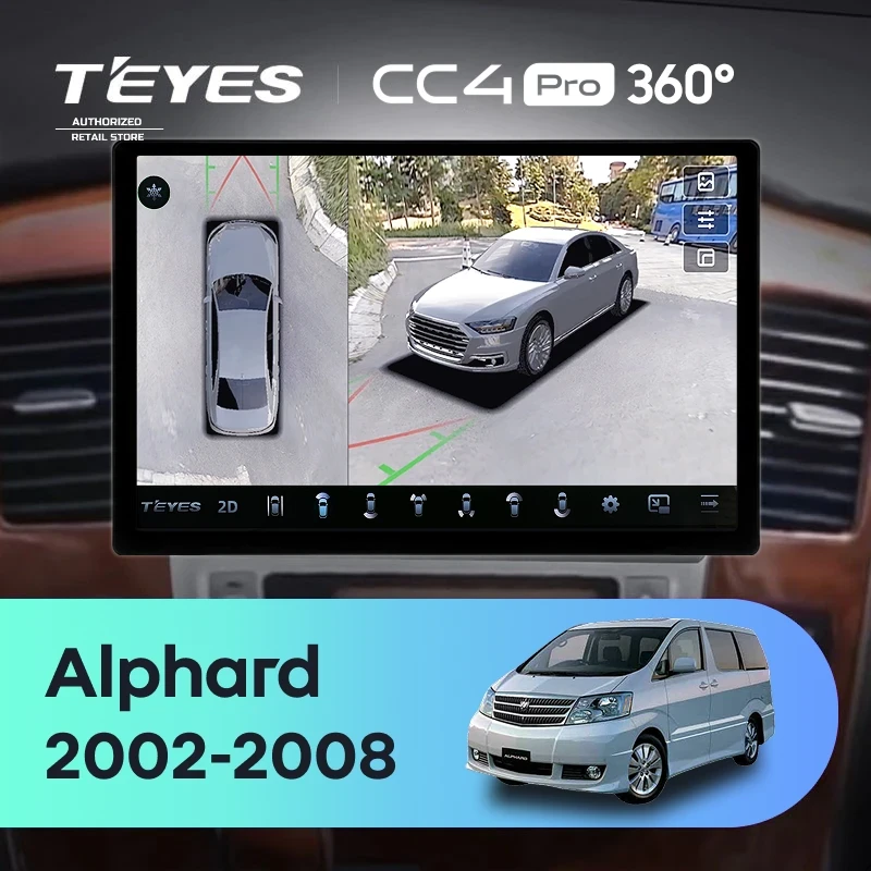 Штатная магнитола Teyes CC4 Pro 360 8/128 Toyota Alphard 1 H10 (2002-2005) F1 (13")