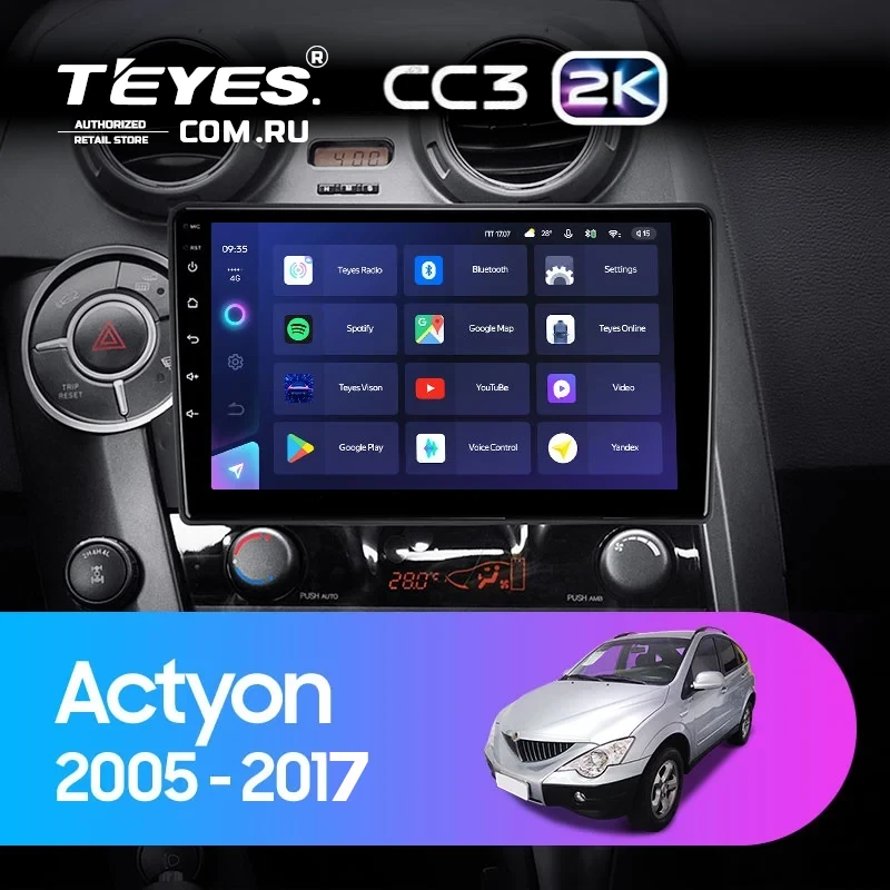 Штатная магнитола Teyes CC3 2K 360 6/128 SsangYong Actyon Sports (2005-2017)