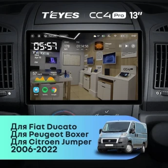 Штатная магнитола Teyes CC4 Pro 8/128 Peugeot Boxer 2 (2006-2022) (13")
