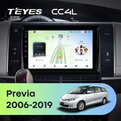Штатная магнитола Teyes CC4L 6/64 Toyota Previa XR50 (2006-2019)