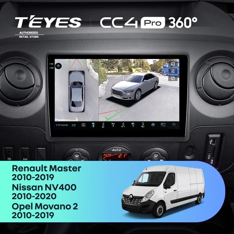 Штатная магнитола Teyes CC4 Pro 360 8/128 Nissan NV400 (2010-2020) F2