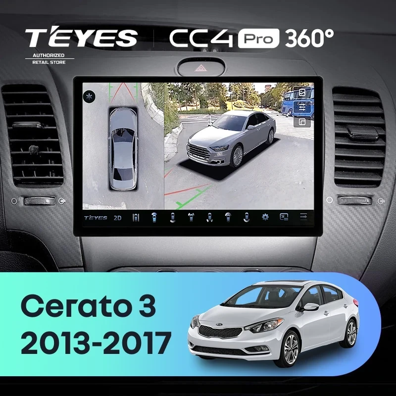 Штатная магнитола Teyes CC4 Pro 360 8/128 Kia Cerato 3 YD (2013-2017) F1 Тип-AB (11")