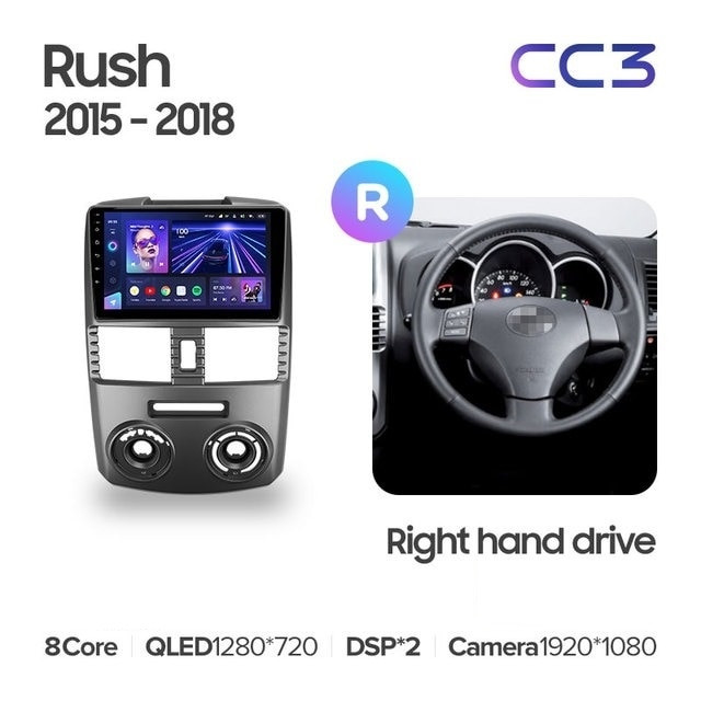 Штатная магнитола Teyes CC3L 4/32 Toyota Rush (2015-2018) Правый руль