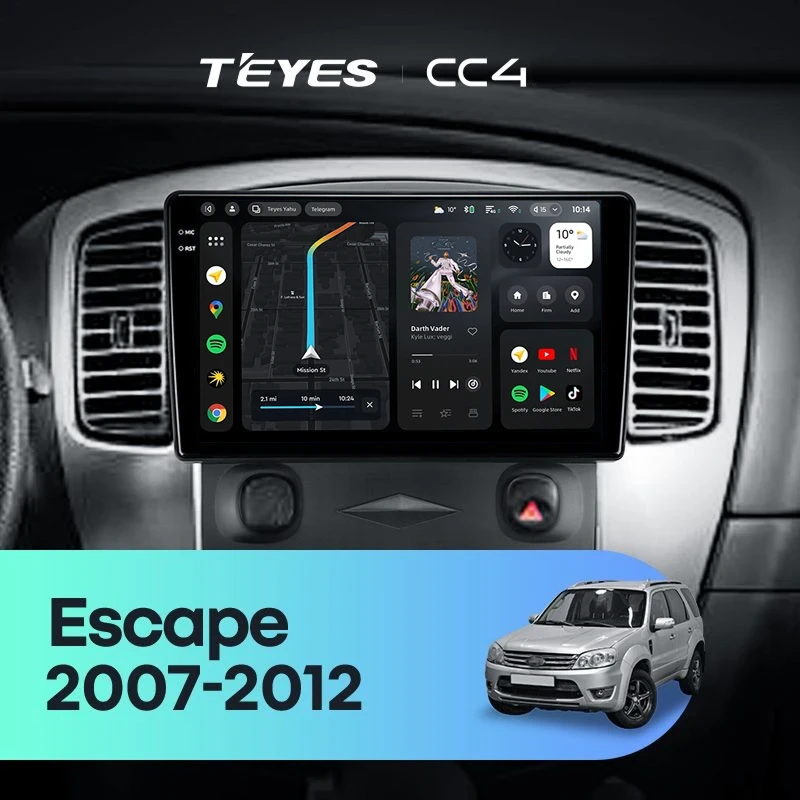Штатная магнитола Teyes CC4 6/64 Ford Escape (2007-2012) F1