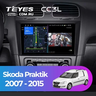 Штатная магнитола Teyes CC3L 4/64 Skoda Praktik (2007-2015)