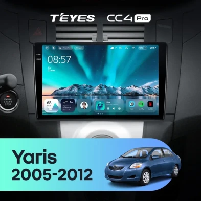Штатная магнитола Teyes CC4 Pro 12/256 Toyota Yaris XP90 (2005-2012) F1