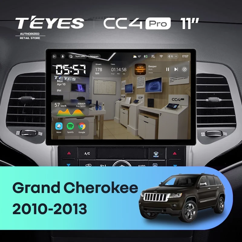 Штатная магнитола Teyes CC4 Pro 12/256 Jeep Grand Cherokee WK2 (2010-2013) (11")