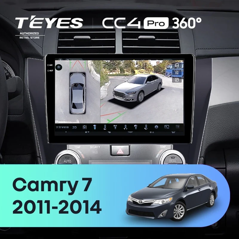 Штатная магнитола Teyes CC4 Pro 360 12/256 Toyota Camry 7 XV 50 55 (2011-2014) (черная) F2