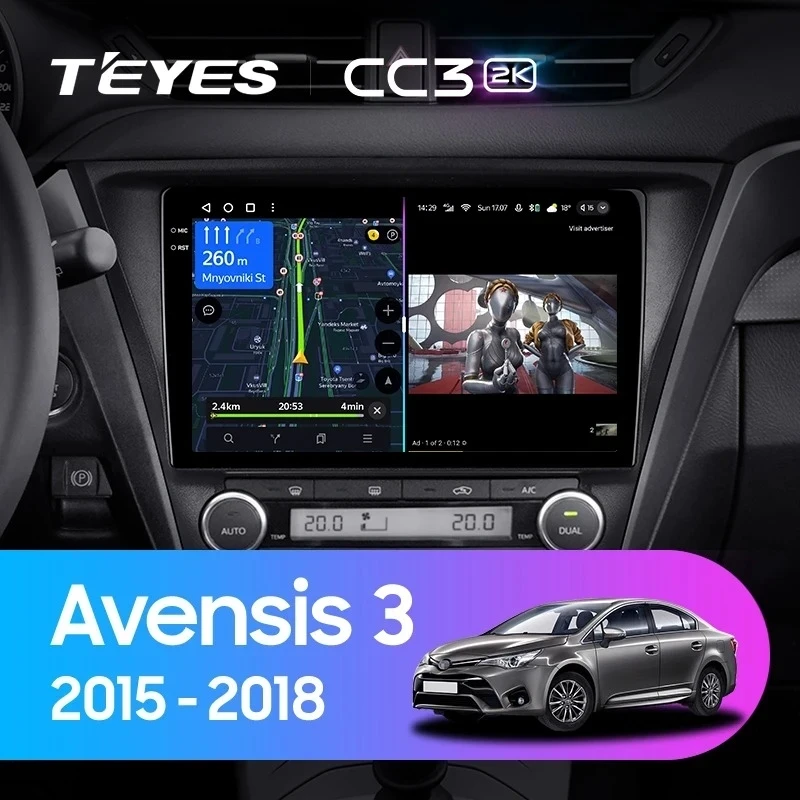 Штатная магнитола Teyes CC3 2K 6/128 Toyota Avensis 3 (2015-2018) F2