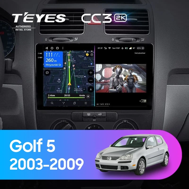 Штатная магнитола Teyes CC3 2K 6/128 Volkswagen Golf 5 (2003-2009) F1