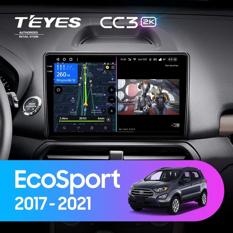 Штатная магнитола Teyes CC3 2K 360 6/128 Ford EcoSport (2017-2021)