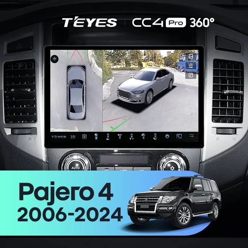 Штатная магнитола Teyes CC4 Pro 360 8/128 Mitsubishi Pajero 4 V80 V90 (2006-2024) (13")