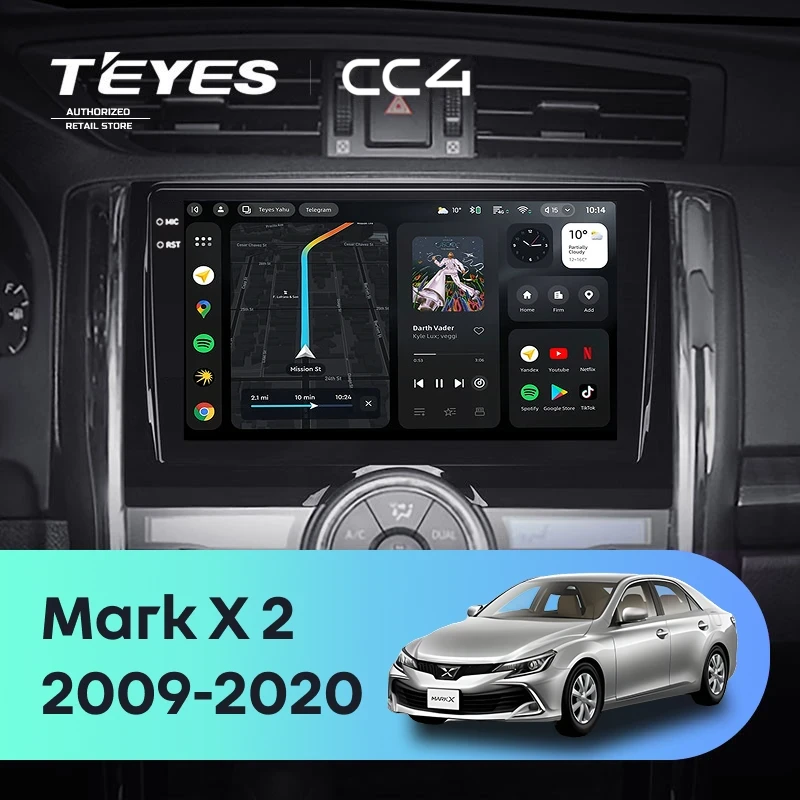 Штатная магнитола Teyes CC4 8/128 Toyota Mark X 2 X130 (2009-2020)