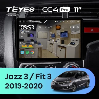 Штатная магнитола Teyes CC4 Pro 12/256 Honda Fit 3 GP GK (2013-2020) Тип-A Правый руль (11")