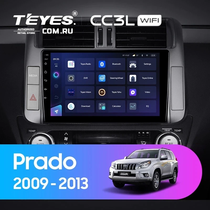Штатная магнитола Teyes CC3L WiFi 2/32 Toyota Land Cruiser Prado 150 (2009-2013) F1 Тип-C