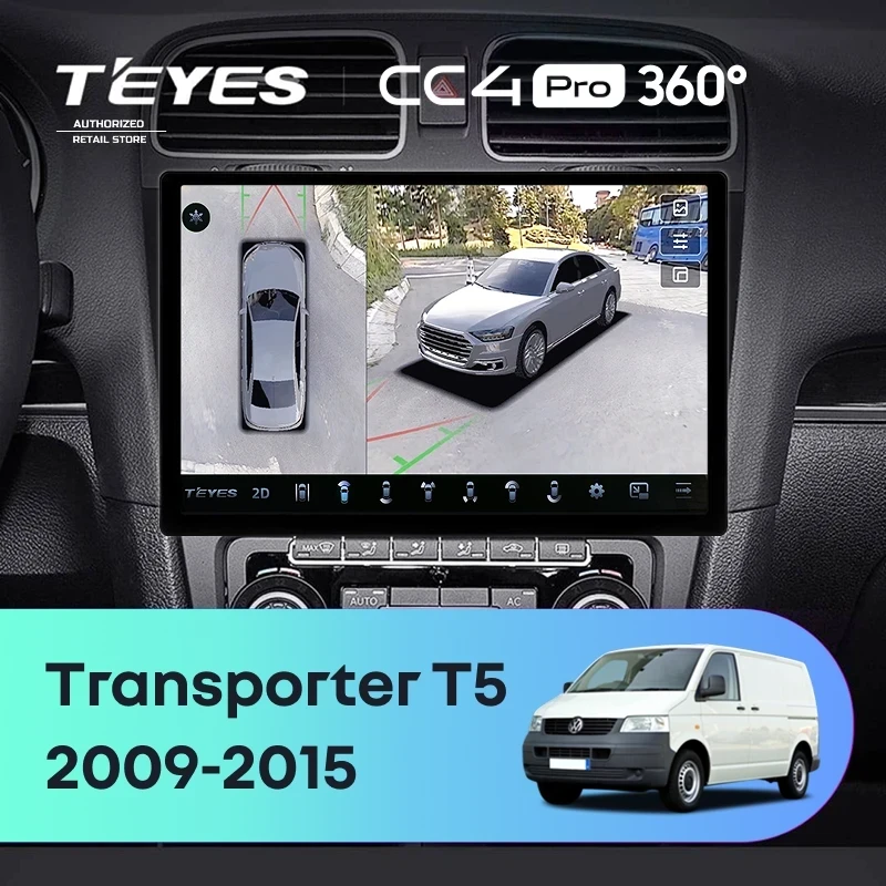 Штатная магнитола Teyes CC4 Pro 360 8/128 Volkswagen Transporter (T5) (2009-2015) (11")