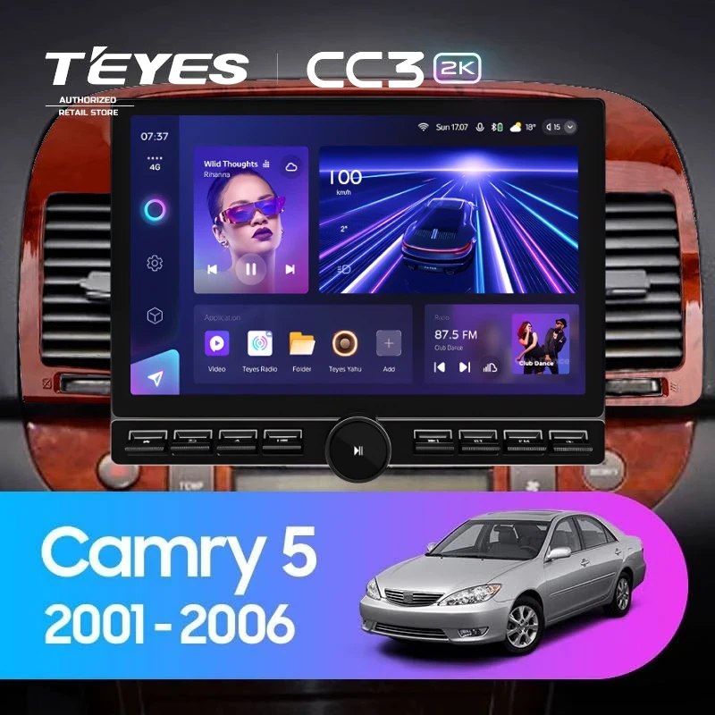 Штатная магнитола Teyes CC3 2K 6/128 Toyota Camry 5 XV 30 (2001-2006) Тип-B (13" с кнопками)