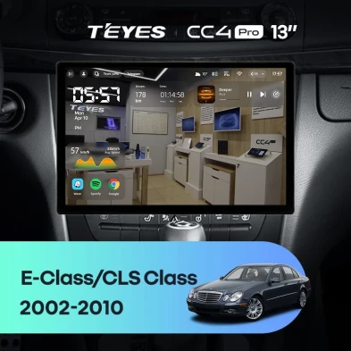Штатная магнитола Teyes CC4 Pro 8/128 Mercedes-Benz E-Class S211 W211 CLS-Class C219 (2002-2010) (13")