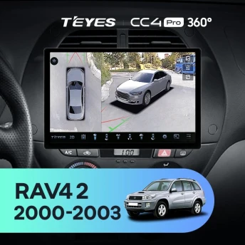 Штатная магнитола Teyes CC4 Pro 360 12/256 Toyota RAV4 2 CA20 (2000-2003) F3 (11")