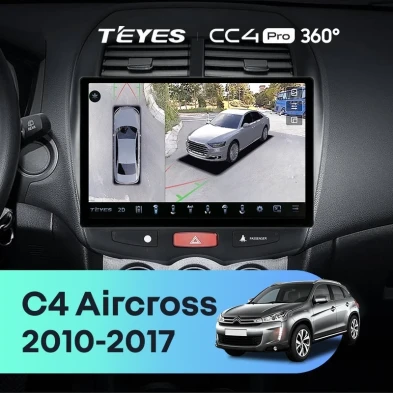 Штатная магнитола Teyes CC4 Pro 360 12/256 Citroen C4 Aircross (2010-2017) Тип-A (11")