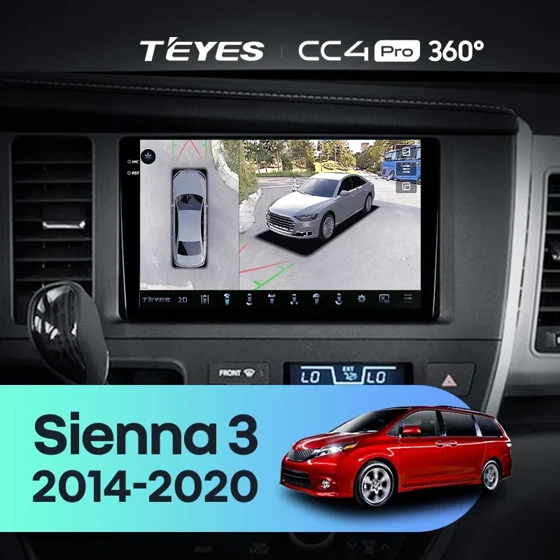 Штатная магнитола Teyes CC4 Pro 360 8/128 Toyota Sienna 3 XL30 (2014-2020)
