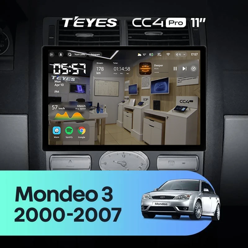 Штатная магнитола Teyes CC4 Pro 8/128 Ford Mondeo 3 (2000-2007) F2 (11")