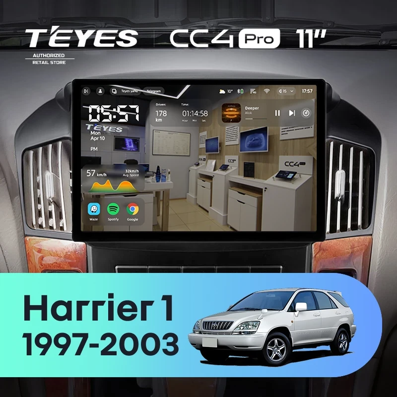 Штатная магнитола Teyes CC4 Pro 12/256 Toyota Harrier 1 (XU10) (1997-2003) F2 (11")