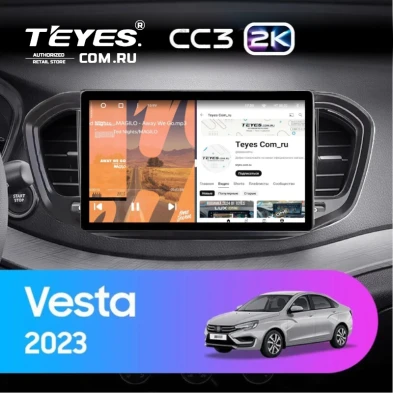 Штатная магнитола Teyes CC3 2K 4/32 Lada Vesta (2023-2026) F2 Тип-A (9")