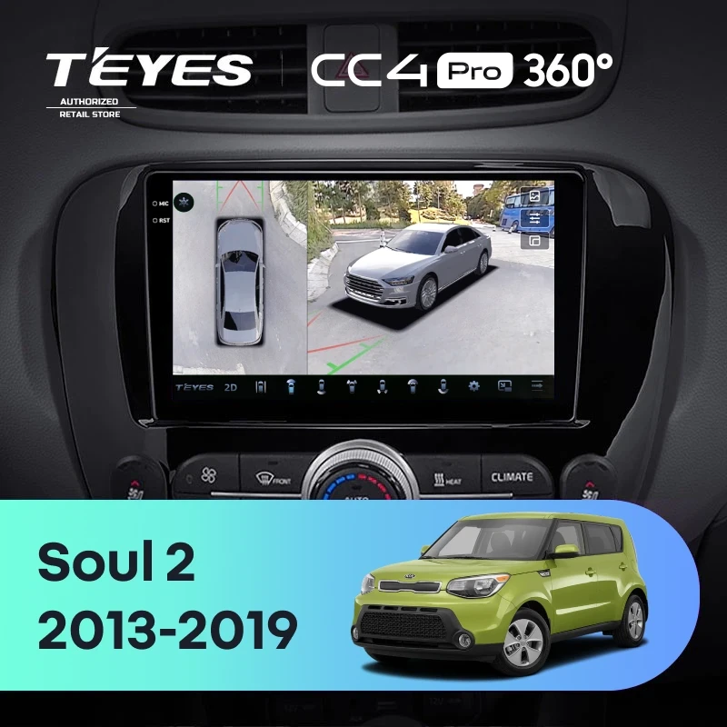Штатная магнитола Teyes CC4 Pro 360 8/128 Kia Soul 2 PS (2013-2019) Тип-C