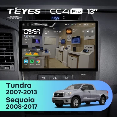 Штатная магнитола Teyes CC4 Pro 8/128 Toyota Sequoia XK60 (2008-2017) (13")