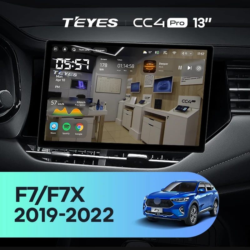 Штатная магнитола Teyes CC4 Pro 12/256 Haval F7 F7X (2019-2022) (13")