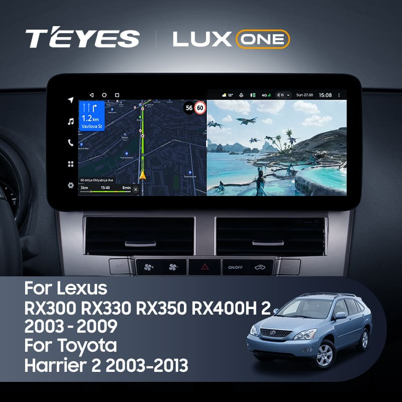 Штатная магнитола Teyes LUX ONE 4/64 Lexus RX300 RX330 RX350 RX400H (2003-2009) Тип-A