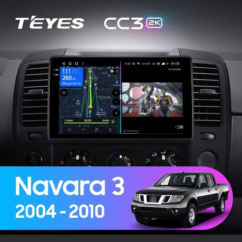 Штатная магнитола Teyes CC3 2K 360 6/128 Nissan Navara 3 D40 (2004-2010) F2