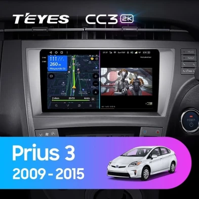Штатная магнитола Teyes CC3 2K 4/64 Toyota Prius 3 XW30 (2009-2015) F1 Правый руль