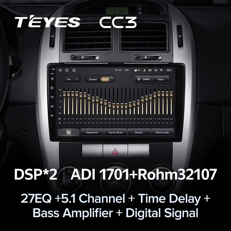 Штатная магнитола Teyes CC3 4/32 Kia Cerato 1 LD (2004-2008) F1