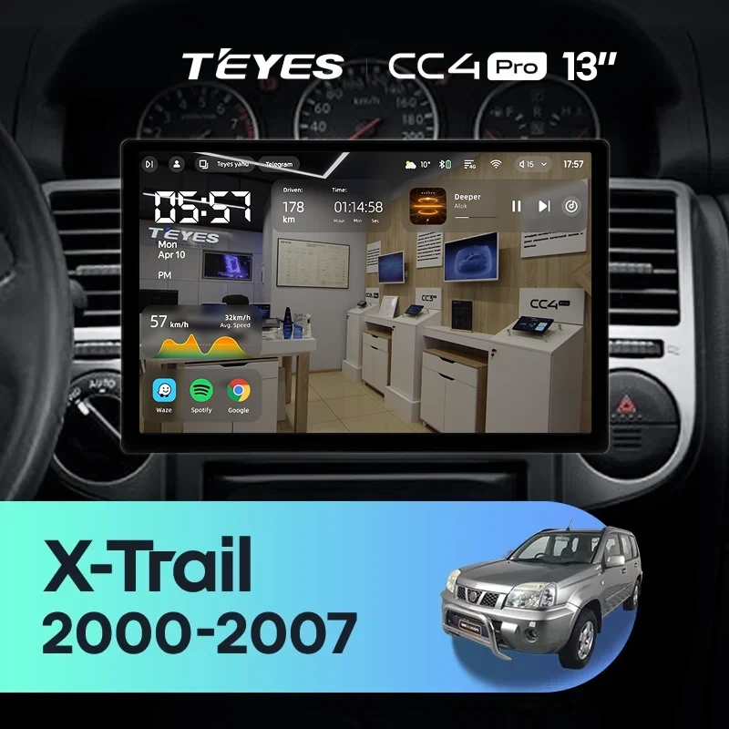 Штатная магнитола Teyes CC4 Pro 12/256 Nissan X-Trail T30 (2000-2007) F1 (13")